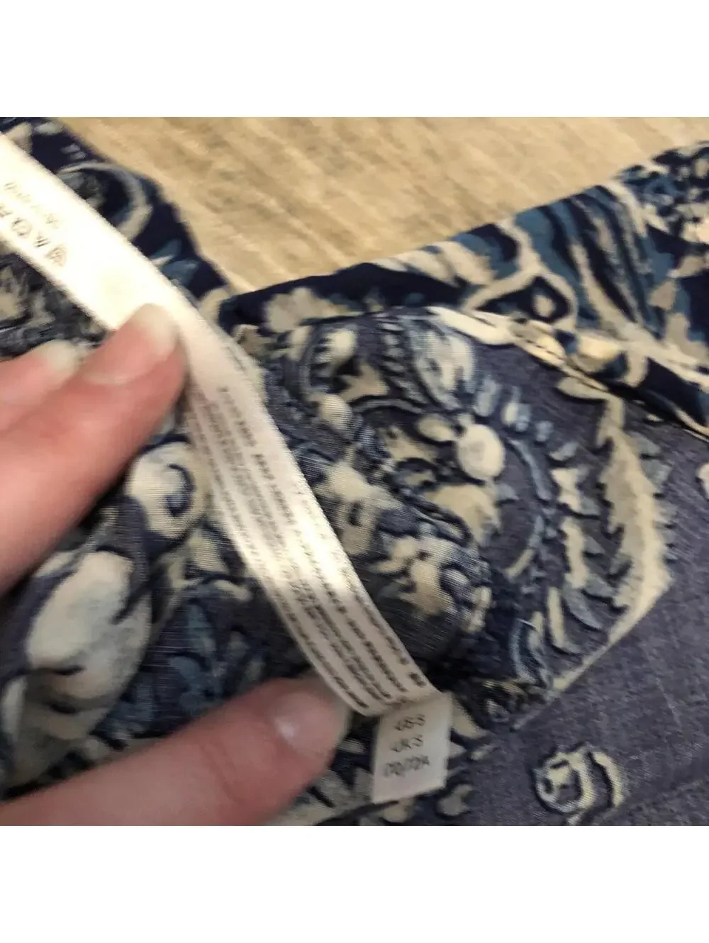 Free People I‎ Like Your Style Navy Blue Paisley Boho Mini Slip Skirt Size Small
